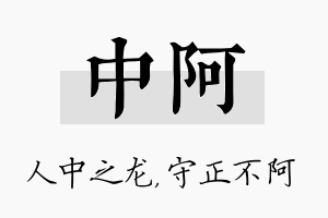 中阿名字的寓意及含义