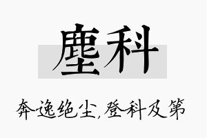 尘科名字的寓意及含义