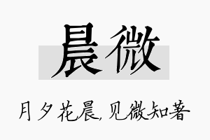 晨微名字的寓意及含义