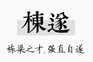 栋遂名字的寓意及含义