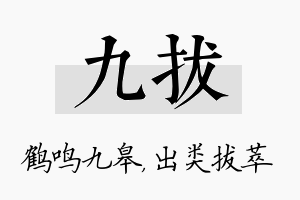 九拔名字的寓意及含义