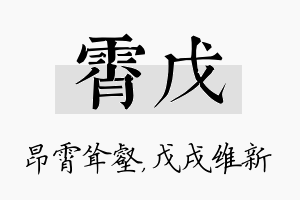 霄戊名字的寓意及含义