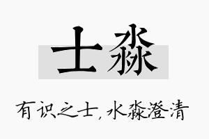 士淼名字的寓意及含义