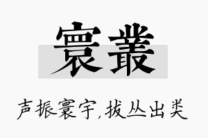 寰丛名字的寓意及含义