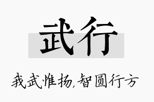 武行名字的寓意及含义