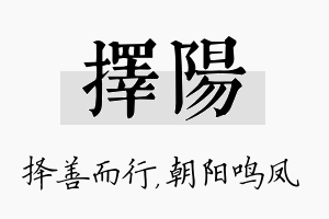 择阳名字的寓意及含义