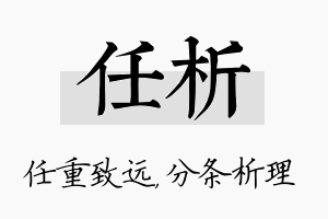 任析名字的寓意及含义