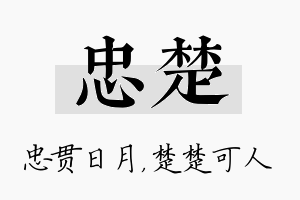 忠楚名字的寓意及含义