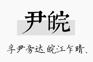 尹皖名字的寓意及含义