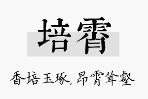 培霄名字的寓意及含义