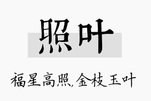 照叶名字的寓意及含义