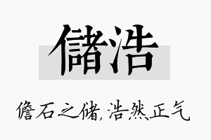 储浩名字的寓意及含义