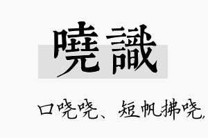 哓识名字的寓意及含义