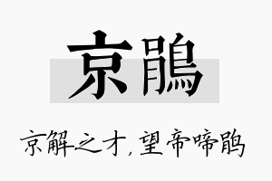 京鹃名字的寓意及含义