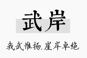 武岸名字的寓意及含义