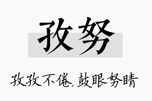 孜努名字的寓意及含义