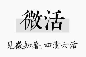 微活名字的寓意及含义