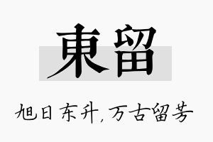 东留名字的寓意及含义