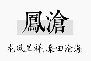 凤沧名字的寓意及含义