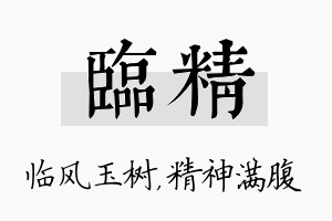 临精名字的寓意及含义