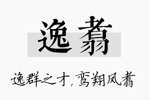 逸翥名字的寓意及含义