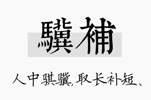 骥补名字的寓意及含义