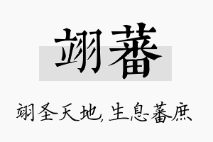 翊蕃名字的寓意及含义