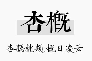 杏概名字的寓意及含义