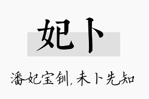 妃卜名字的寓意及含义