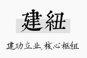 建纽名字的寓意及含义