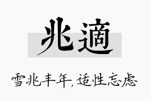 兆适名字的寓意及含义