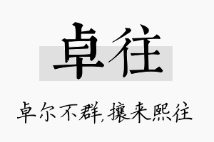 卓往名字的寓意及含义