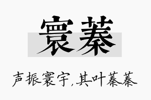 寰蓁名字的寓意及含义