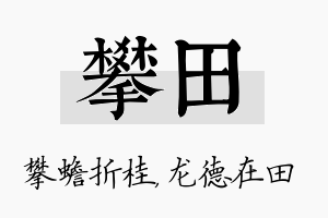 攀田名字的寓意及含义