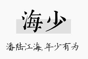 海少名字的寓意及含义