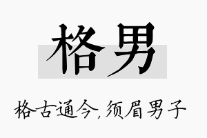 格男名字的寓意及含义