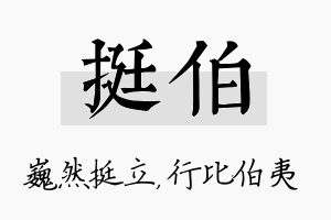 挺伯名字的寓意及含义