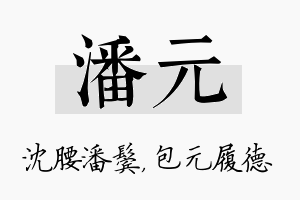 潘元名字的寓意及含义