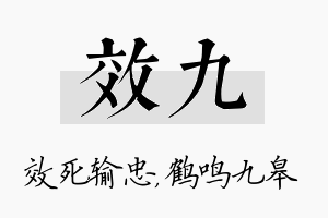 效九名字的寓意及含义