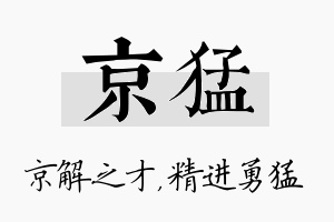 京猛名字的寓意及含义