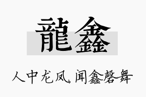 龙鑫名字的寓意及含义