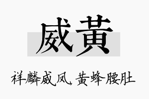 威黄名字的寓意及含义