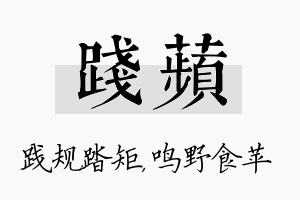 践苹名字的寓意及含义