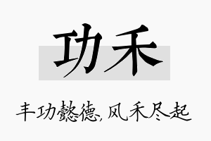 功禾名字的寓意及含义