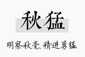 秋猛名字的寓意及含义