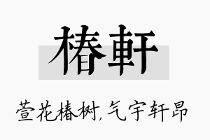 椿轩名字的寓意及含义