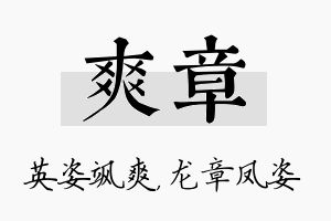 爽章名字的寓意及含义