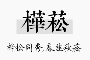 桦菘名字的寓意及含义