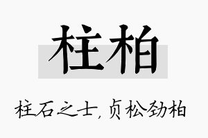 柱柏名字的寓意及含义