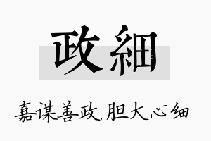 政细名字的寓意及含义